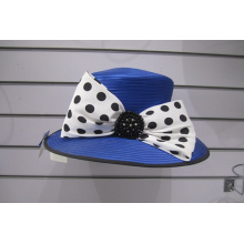 Women's Big Brim Satin Ribbon Formal Church Hats